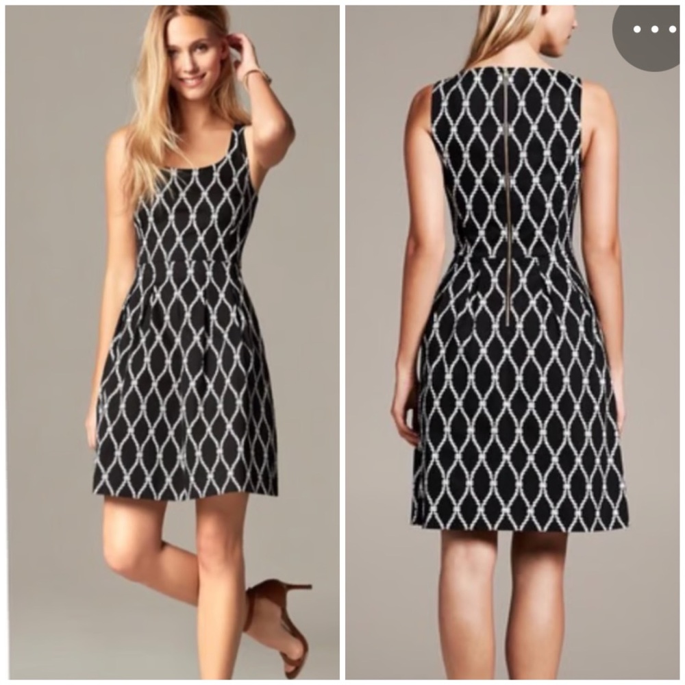 Banana Republic Nautical Rope Motif Fit & Flare Dress